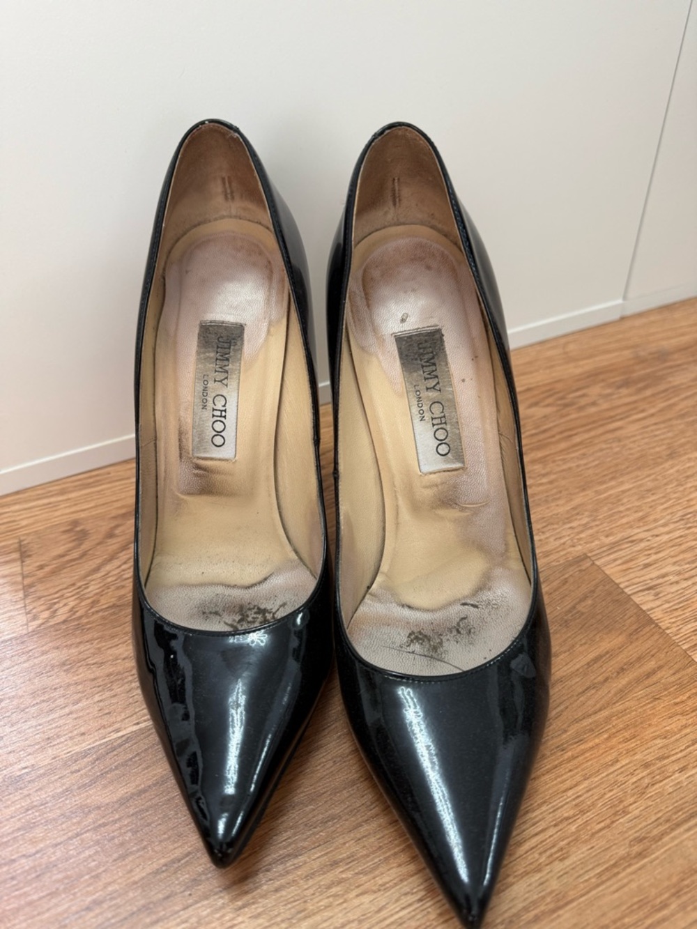 Jimmy Choo Black Patent Pointed Pumps